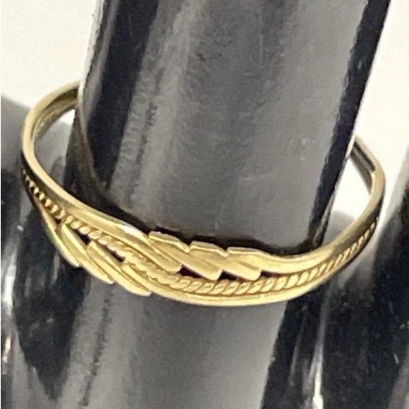 Vintage 18k solid gold braided ring - Picture 6 of 10